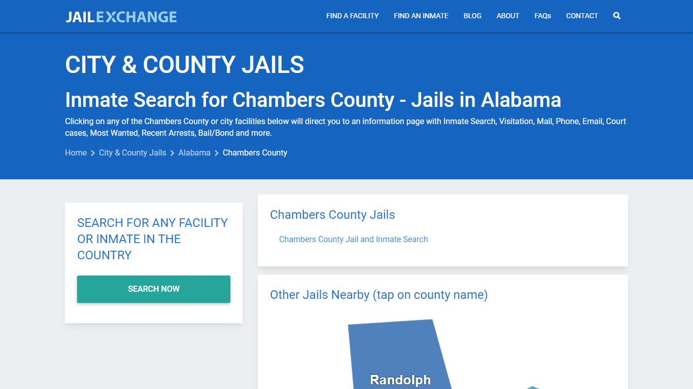 Inmate Search for Chambers County | Jails in Alabama - Jail Exchange